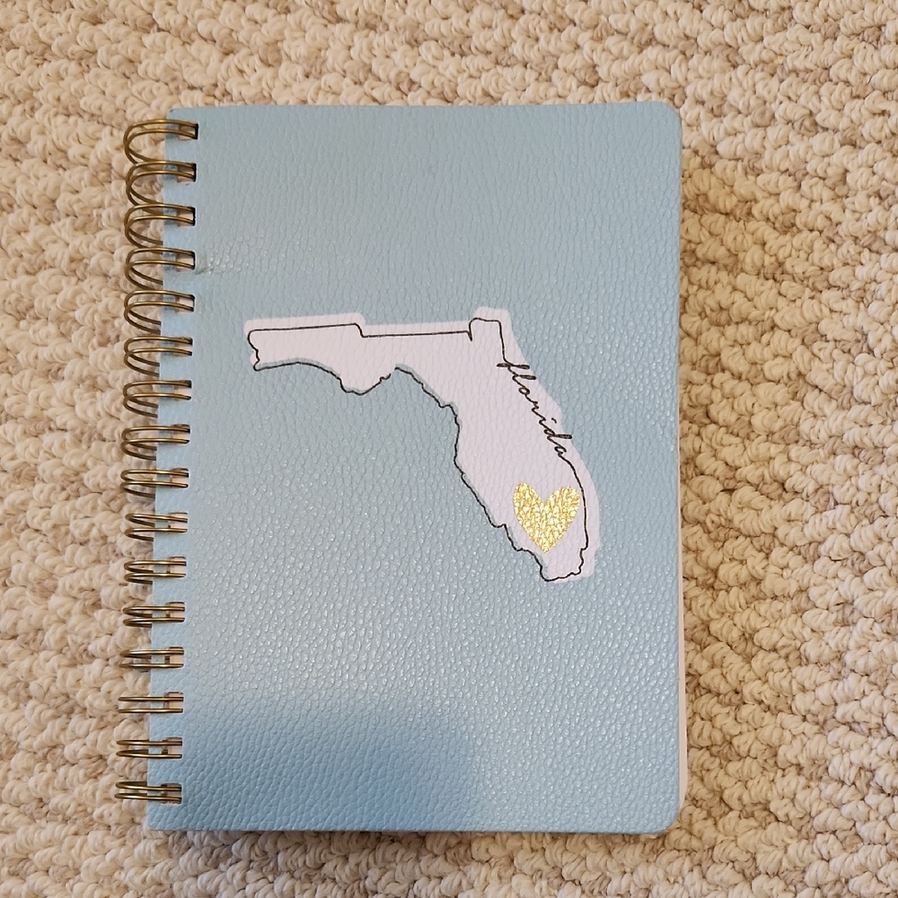 Blue Spiral Notebook with Florida Design